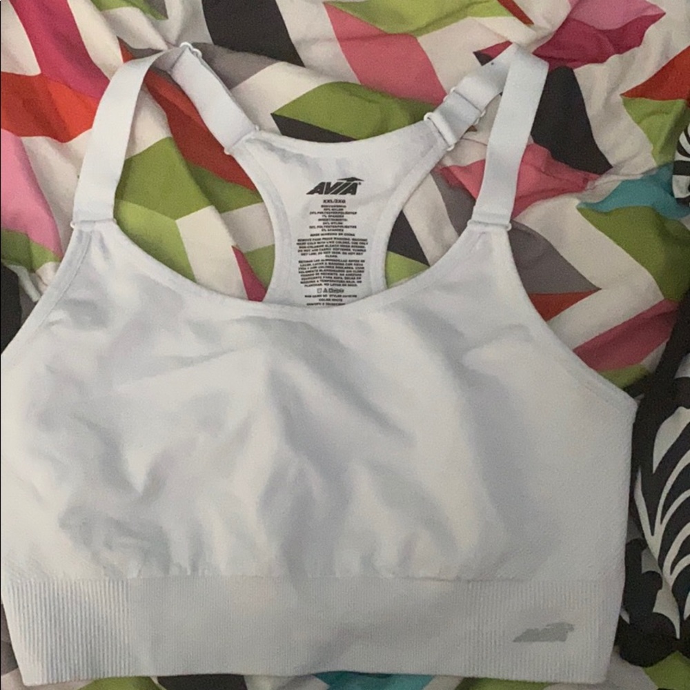 Avia white bra fit is definitely a size down